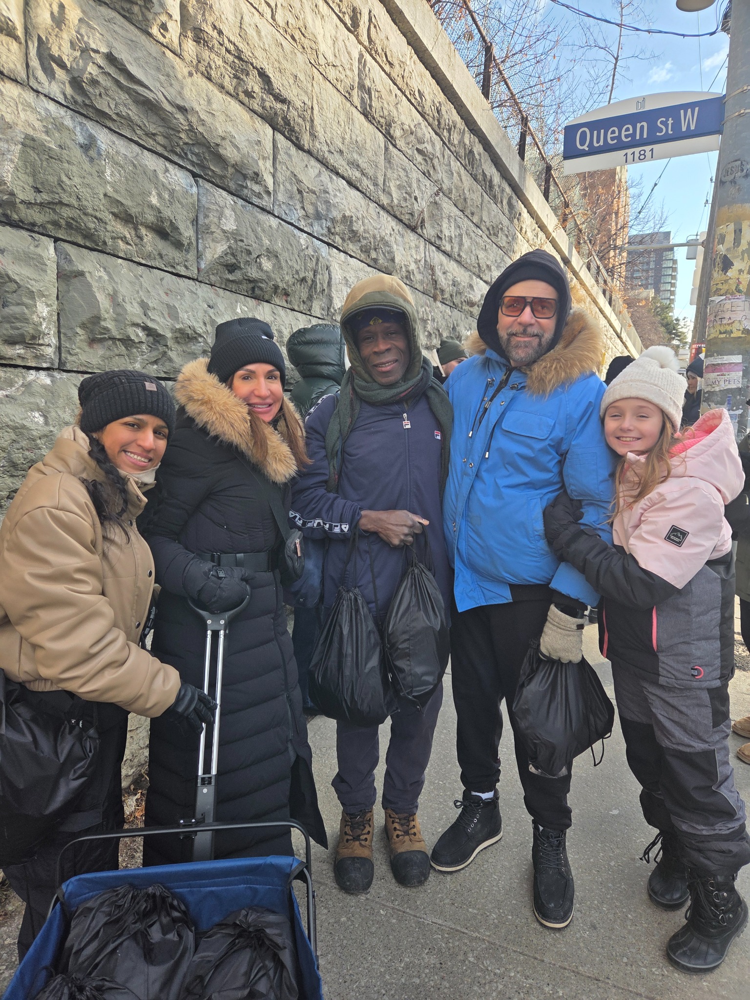 The Vessel Movement team connecting with a community member during winter outreach
